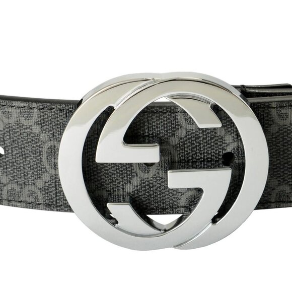 Gucci Guccissima Leather Double Silver G Buckle Belt US 32 IT 80 - Picture 3 of 4